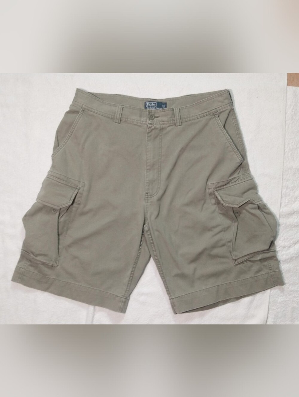Vintage POLO Ralph Lauren Heavy Canvas Military Green Cargo Shorts - Men's 35